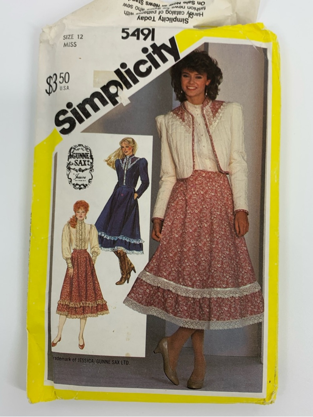 Simplicity Rustic Pink Floral Maxi Skirt, Blouse and Jacket Gunne Sax Pattern